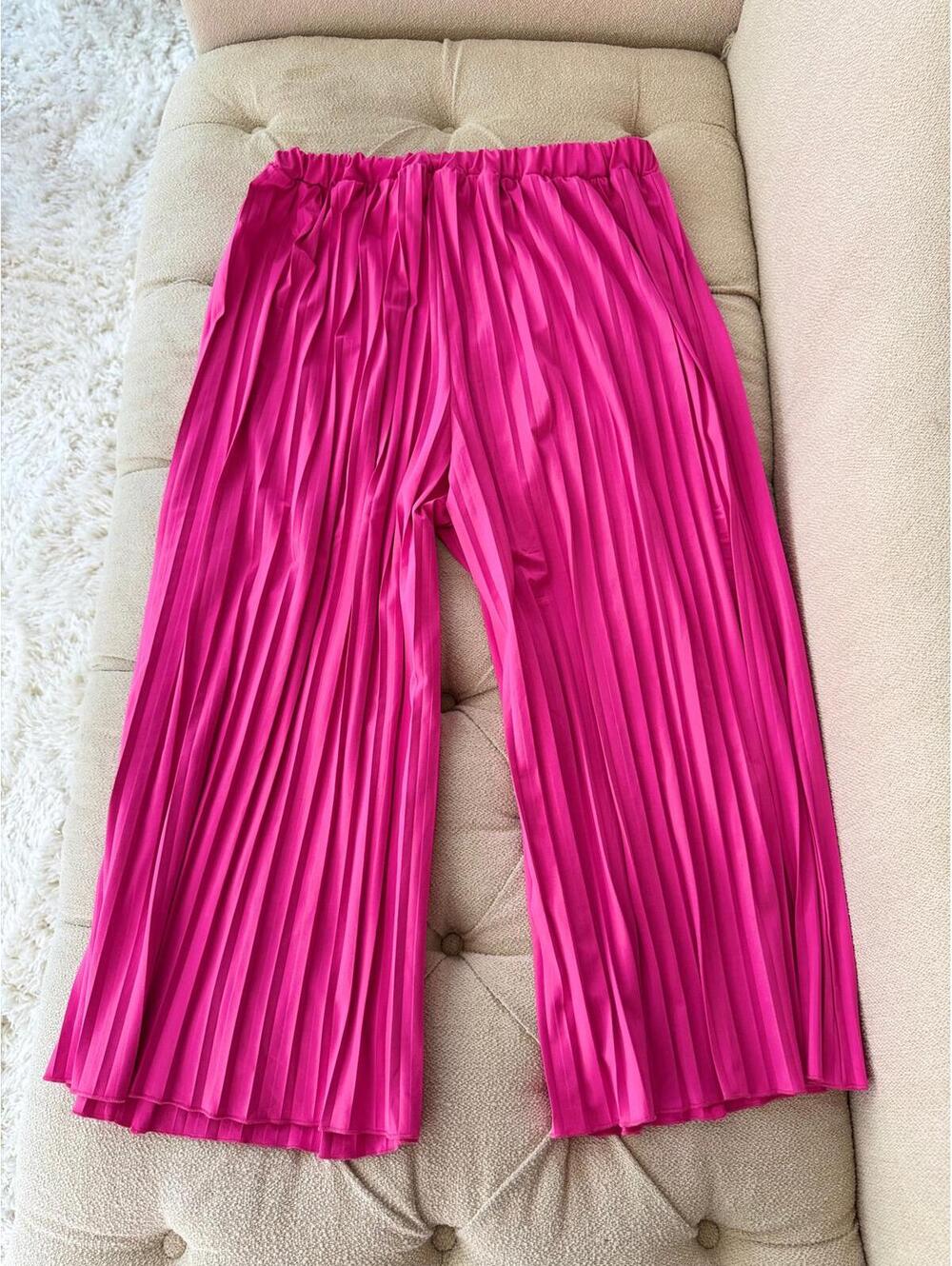Amazon Pink Pleated Pants - 3X
